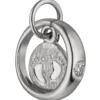 Anhänger 2,7mm Taufring Füße Babyfüße mit Zirkonia 925 Silber teilmattiert