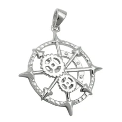 Anhänger nautisches Messgerät Seefahrt Navigation 22mm 925 Silber rhodiniert