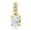 Anhänger Oval aus 750 Gold Gelbgold 4 Diamanten 0,28ct TW-SI 9,5x3,8mm mit Öse