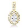 Anhänger Oval aus 750 Gold Gelbgold 18 Diamanten 0,35ct TW-SI 12,6x6,6mm mit Öse
