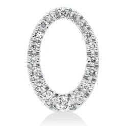 Anhänger Oval aus 585 Gold Weißgold 18 Brillanten 0,36ct W-SI 16,2x11mm