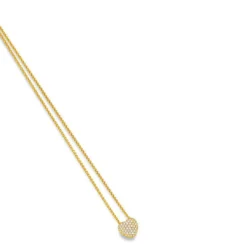 Anhänger Pavé Herz mit weißen Diamanten 0.70 ct 750 Gold Gelbgold
