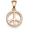 Anhänger Peace Frieden 16,5x10mm aus 585 Gold Rotgold glänzend