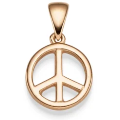 Anhänger Peace Frieden 16,5x10mm aus 585 Gold Rotgold glänzend
