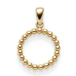 Anhänger Ring Kreis aus Kügelchen 585 Gold Gelbgold 19,5x13mm schlicht glänzend