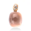 Anhänger 750 Rotgold Rosenquarz 6,25ct rosé 3 Brillanten 0,05ct TW-SI 17,1x9,8mm