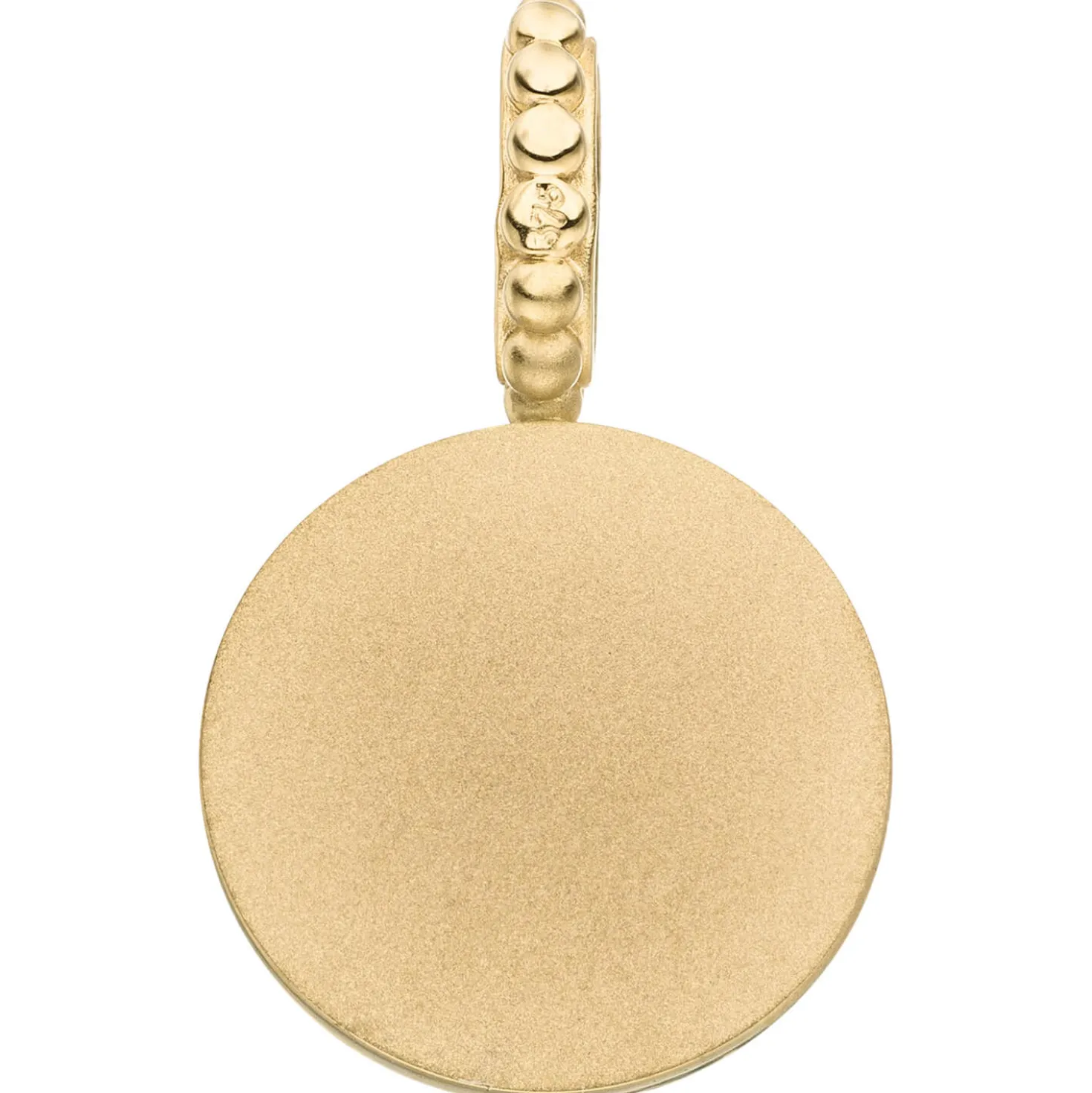 Anhänger rund aus 375 Gold Gelbgold mit Chalcedon rosa 21,7x13mm