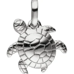 Anhänger Schildkröte aus 925 Silber rhodiniert glänzend 12x10,7mm Halsschmuck