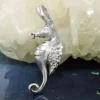 Anhänger Seepferdchen mit Zirkonia 22x10mm aus 925 Silber rhodiniert glänzend