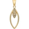 Anhänger spitzoval aus 333 Gold Gelbgold mit 12 Zirkonia 20,7x8,2mm glänzend