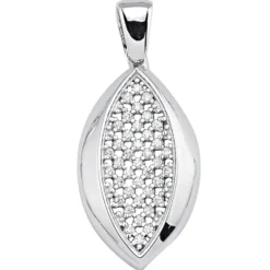Anhänger spitzoval 26,1x14,1mm aus 925 Silber rhodiniert mit 39 Zirkonia weiß