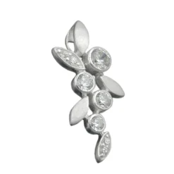 Anhänger Ästchen 23x11mm mit Zirkonia weiß 925 Silber Sterlingsilber