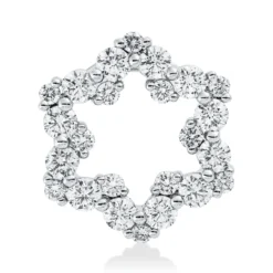 Anhänger Stern aus 585 Weißgold 24 Brillanten 1,01ct W-SI 15,8x14,2mm