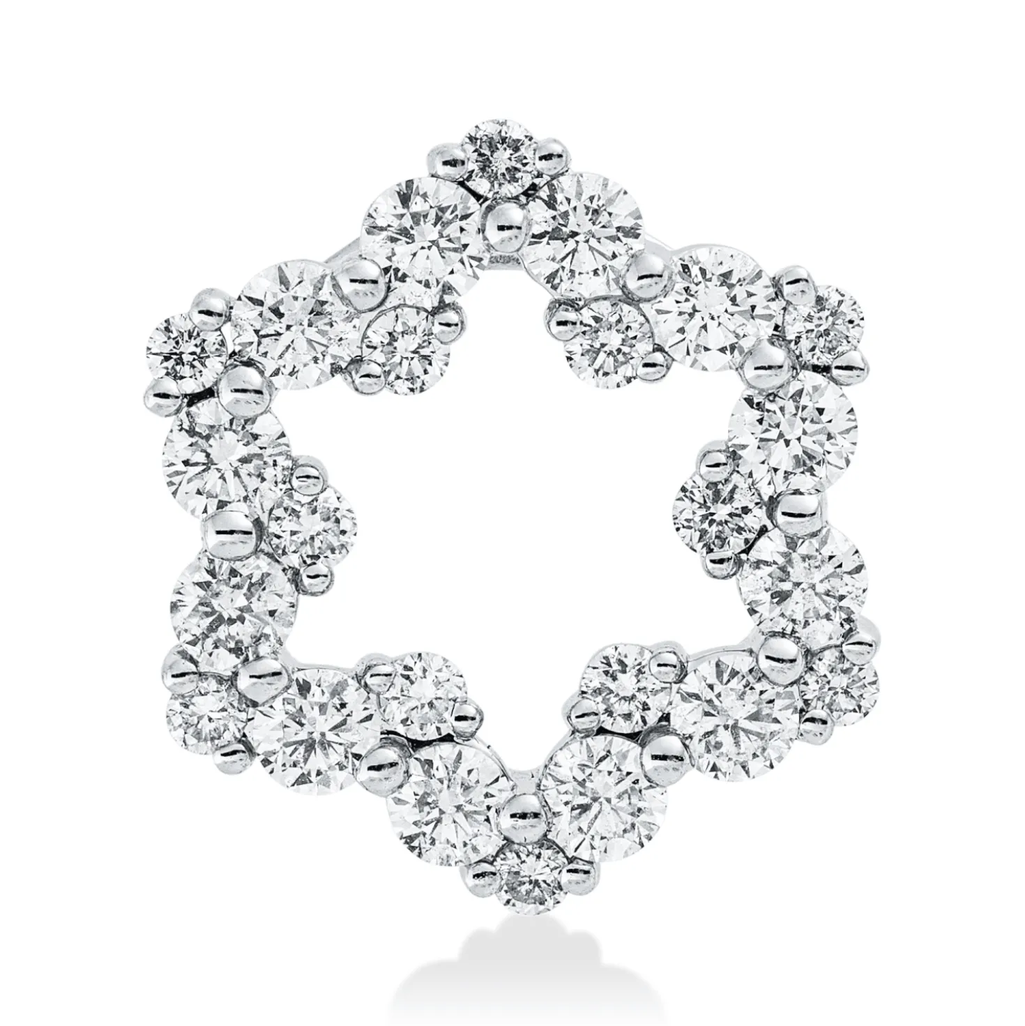 Anhänger Stern aus 585 Weißgold 24 Brillanten 1,01ct W-SI 15,8x14,2mm