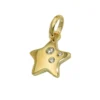 Anhänger Stern 10x10mm glänzend mit 3 Zirkonia 9Kt 375 Gold Gelbgold