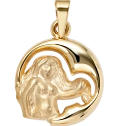 Anhänger Sternzeichen Jungfrau 375 Gold Gelbgold teilmattiert Horoskop