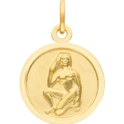 Anhänger Sternzeichen Jungfrau aus 333 Gold Gelbgold mattiert rund Ø 12mm