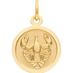 Anhänger Sternzeichen Krebs aus 333 Gold Gelbgold mattiert rund Ø 12mm