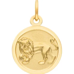 Anhänger Sternzeichen Löwe aus 333 Gold Gelbgold mattiert rund Ø 12mm