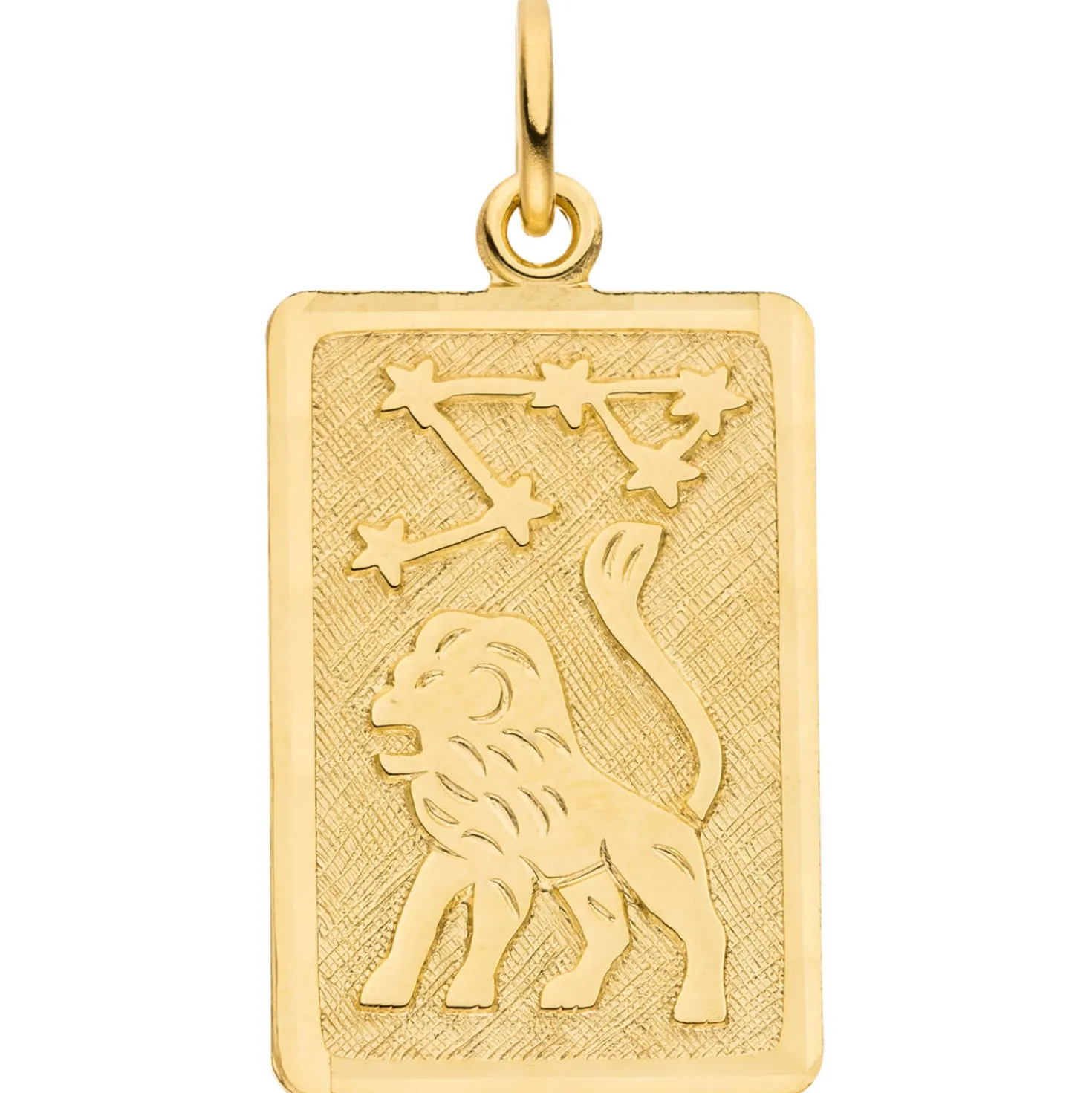 Anhänger Sternzeichen Löwe 333 Gold Gelbgold mattiert rechteckig 20,8x12,1mm