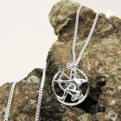 Anhänger Sternzeichen Schütze mit 1,4mm Flachpanzer-Kette aus 925 Silber 45cm