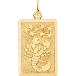 Anhänger Sternzeichen Skorpion 333 Gold Gelbgold mattiert rechteckig 20,8x12,1mm