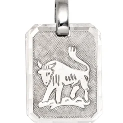 Anhänger Sternzeichen Stier aus 925 Silber teilmattiert Horoskop
