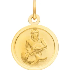 Anhänger Sternzeichen Wassermann aus 333 Gold Gelbgold mattiert rund Ø 12mm