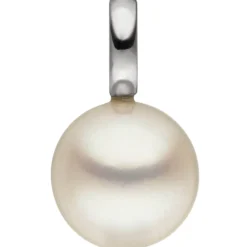 Anhänger Süßwasser Perle 8,5-9mm creme-weiß 585 Gold Weißgold schlicht Damen