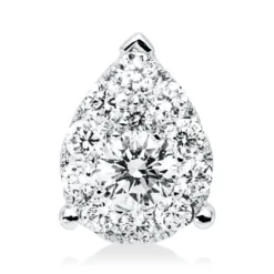 Anhänger Tropfen aus 750 Weißgold 12 Brillanten 0,38ct F-VSI 9,1x6,7mm