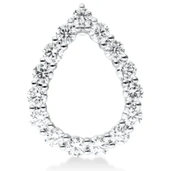 Anhänger Tropfen aus 750 Weißgold 15 Brillanten 0,75ct TW-SI 17,5x13,1mm