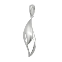 Anhänger Tropfenform gewellt 25x8mm aus 925 Silber matt-glänzend