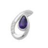 Anhänger 18x10mm Amethyst Zirkonia lila violett 925 Silber Silberanhänger Damen