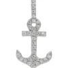 Anhänger 10x19,7mm Anker Schifsanker mit weißen Zirkonia 925 Silber rhodiniert