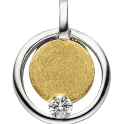Anhänger 10,5x13,6mm aus 585 Gold Gelbgold mit Diamant Brillant 0,06 ct