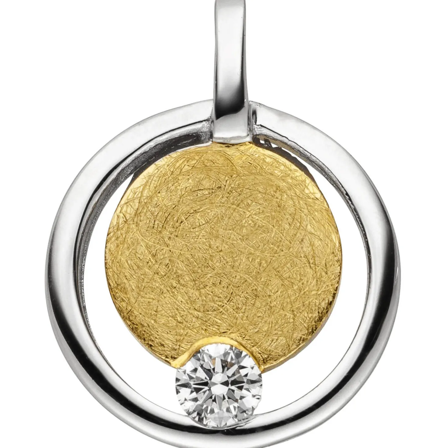 Anhänger 10,5x13,6mm aus 585 Gold Gelbgold mit Diamant Brillant 0,06 ct