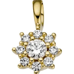 Anhänger 6,5x10,9mm aus 333 Gold Gelbgold Stern mit 9 weißen Zirkonia Damen