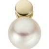 Anhänger 8,8x13,7mm aus 585 Gold Gelbgold mit Süßwasser Perle weiß Damen