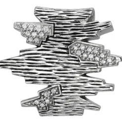 Anhänger 29,9x26,3mm aus 925 Silber geschwärzt mit 26 weißen Zirkonia Damen