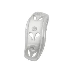 Anhänger 19x8mm aus 925 Silber matt Rand glänzend mit Zirkonia Damen