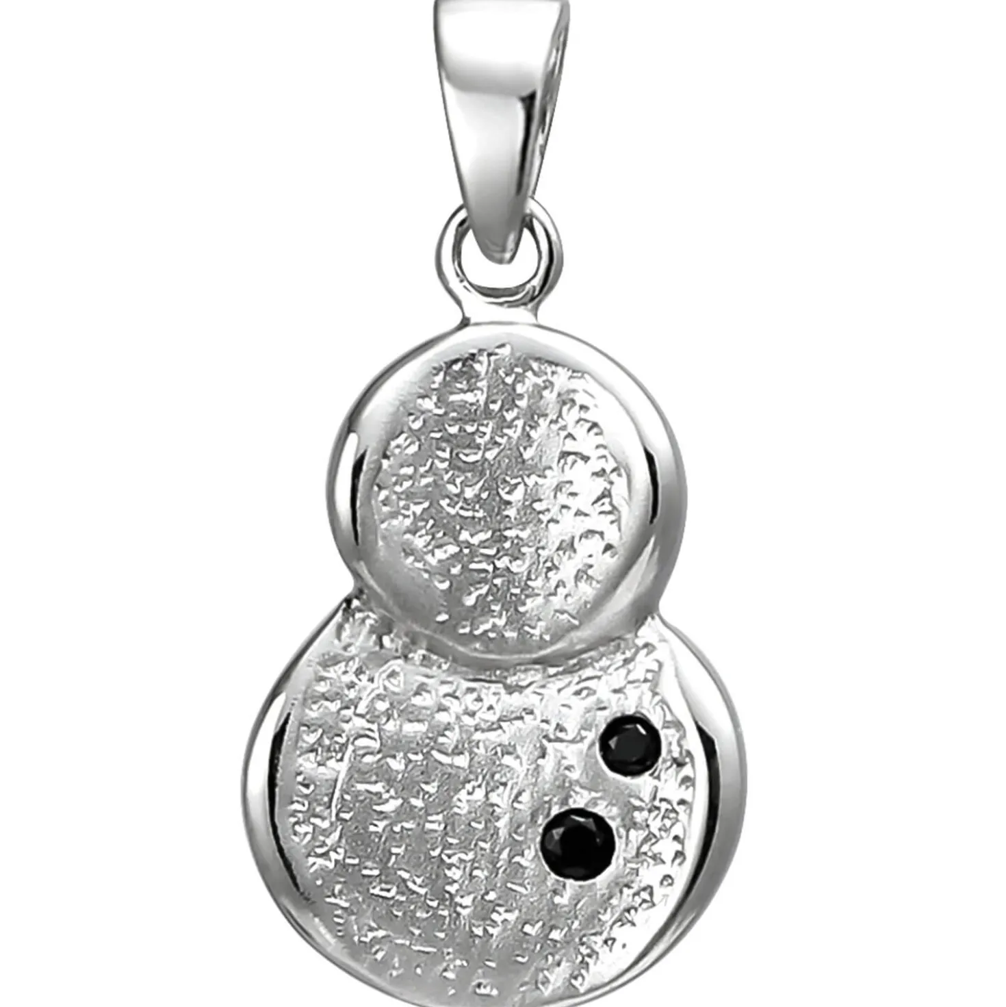 Anhänger 9,9x16,4mm aus 925 Silber mit Struktur 2 schwarze Zirkonia rhodiniert