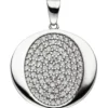 Anhänger 23,9x25mm aus 925 Silber mit 93 Zirkonia weiß in der Mitte rhodiniert