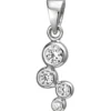 Anhänger 5,6x13,8mm aus 925 Silber mit 4 Zirkonia Silberanhänger Zick-Zack