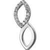 Anhänger 6,1x18,5mm aus 925 Silber mit 16 Zirkonia rhodiniert glänzend Damen