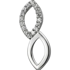 Anhänger 6,1x18,5mm aus 925 Silber mit 16 Zirkonia rhodiniert glänzend Damen