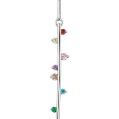 Anhänger 5,6x32mm aus 925 Silber Stäbchen mit 7 Zirkonia multicolor bunt