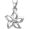 Anhänger 10,8x12,2mm Blume aus 925 Silber mit weißem Zirkonia Silberanhänger