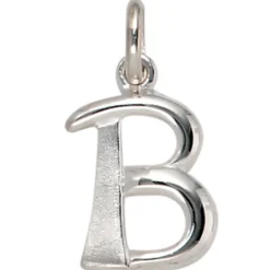 Anhänger 9,9x15,3mm Buchstabe B aus 925 Silber glänzend teilmattiert Unisex