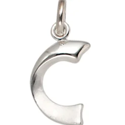 Anhänger 8,3x15,6mm Buchstabe C aus 925 Silber glänzend teilmattiert Unisex