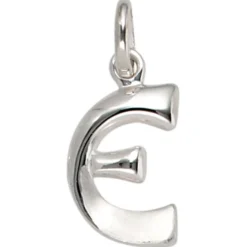 Anhänger 8,2x14,9mm Buchstabe E aus 925 Silber glänzend teilmattiert Unisex